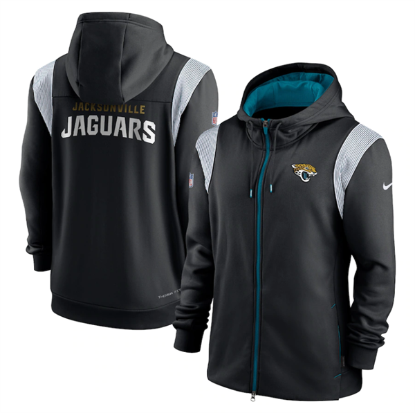 Men's Jacksonville Jaguars Black Zipper Hoodie Men's Jacksonville Jaguars Black Zipper Hoodie